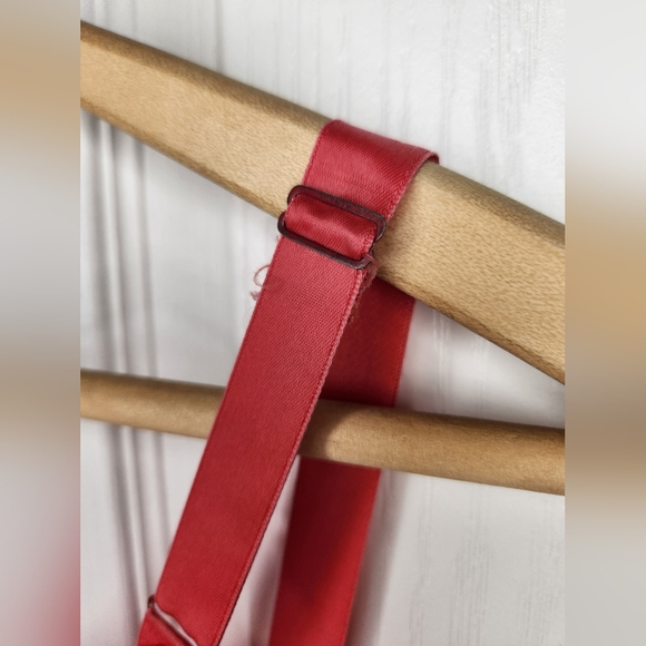 Vintage Michelen Red Coral Lace Slip Lingerie Dress 60s 70s Medium Large - Picture 11 of 12